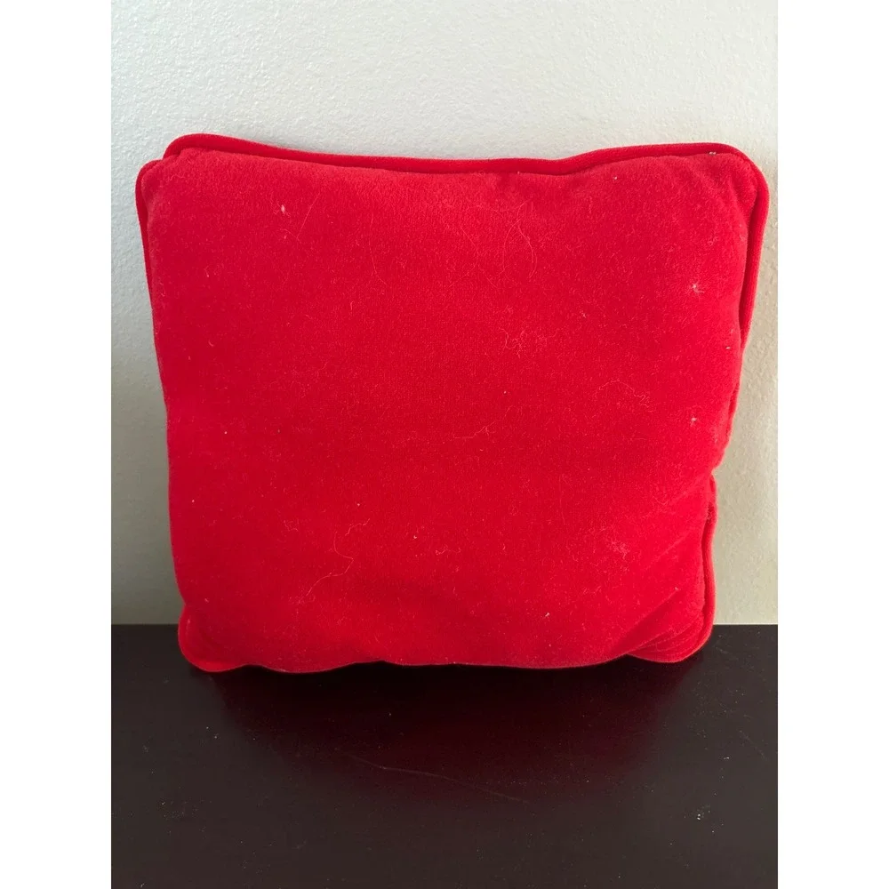Rudolph the Red-Nosed Reindeer Red Embroidered Holiday Throw Pillow 10x10